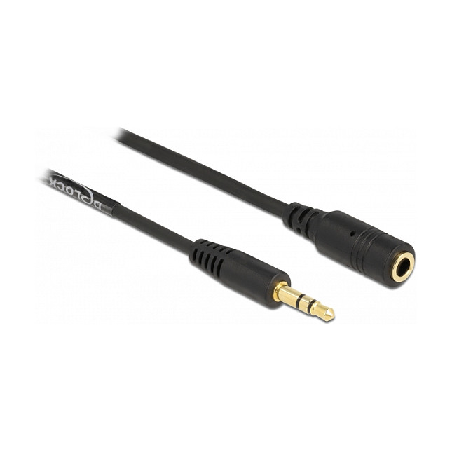 DeLOCK Cable de extensión de audio en espiral 3,5 mm de 1,5 m negro DeLOCK Cable de extensión de audio en espiral 3,5 mm de 1,5 m negro