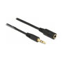 DeLOCK Cable de audio en espiral de 3,5 mm con conector macho a hembra, 1,5 m, negro