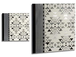 Arte Regal Pintura Etnica Blanco Negro 80x80 cm (Set de 2)