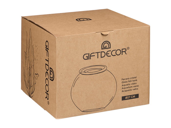 Giftdecor Pecera Cristal Transparente 27 cm x 21 cm x 27 cm (Set de 2)