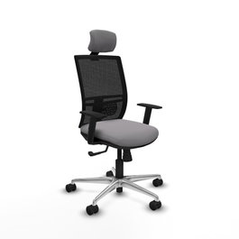 PIQUERAS Y CRESPO Silla de oficina Yunquera con mecanismo Sincro, Gris y Negro