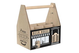 DKD Home Decor Botellero Vintage Natural Negro 16.5 x 26 x 27 cm (2 Unidades)