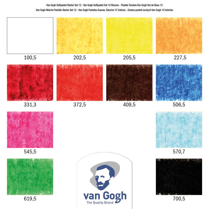 Van Gogh Set de pasteles suaves de iniciación con 12 colores Van Gogh Set de pasteles suaves de iniciación con 12 colores