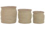DKD Home Decor Set de 3 Maceteros de Fibra Natural 35x35x35 cm