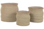 DKD Home Decor Set de 3 Maceteros de Fibra Natural 35x35x35 cm