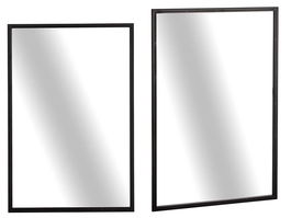 Giftdecor Espejo Rectangular Negro 90 x 60 x 2 cm Metal Cristal