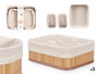 Kipit Set 3 Organizadores Bambú Blanco 2 Tamaños 25x9x20 cm (Set de 12)