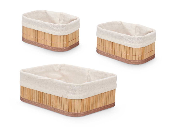 Kipit Set 3 Organizadores Bambú Blanco 2 Tamaños 25x9x20 cm (Set de 12) Kipit Set 3 Organizadores Bambú Blanco 2 Tamaños 25x9x20 cm (Set de 12)