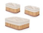 Kipit Set 3 Organizadores Bambú Blanco 2 Tamaños 25x9x20 cm (Set de 12)