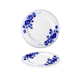 Langenthal Plato Llano 20 cm Indigo Flores, Porcelana, Diseño Flora, Diámetro 20 cm (Set de 6)