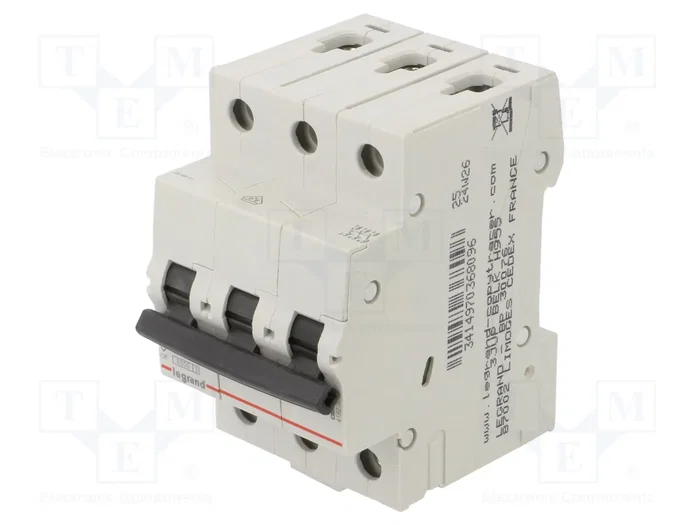 Legrand RX3 Disyuntor en miniatura Tipo C 16A 3-polig 6kA 400VAC Legrand RX3 Disyuntor en miniatura Tipo C 16A 3-polig 6kA 400VAC