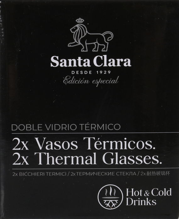 Santa Clara Set 2 Vasos Térmicos Boro 100ml 6 cm x 7.3 cm x 6 cm (2 Cajas)