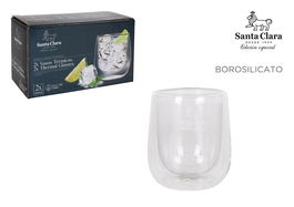 Santa Clara Set 2 Vasos Térmicos Boro 100ml 6 cm x 7.3 cm x 6 cm (2 Cajas)