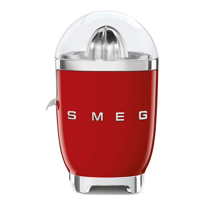 Smeg CJF11RDEU Exprimidor de Cítricos Eléctrico, Color Rojo, 70W, Cono en Acero Inoxidable, Función Antigoteo y Almacenamiento de Cable