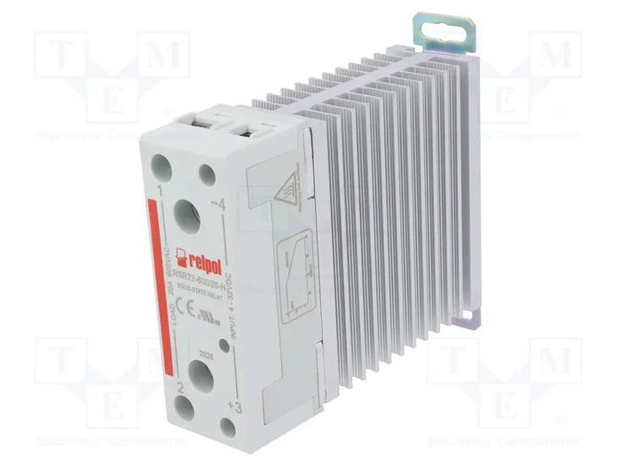 RELPOL RSR72-60D20-H Relé de semiconductor monofásico 20A 24-660VAC RELPOL RSR72-60D20-H Relé de semiconductor monofásico 20A 24-660VAC