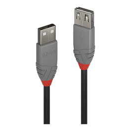 Lindy USB 2.0 Verlängerung Typ A/A Anthra Line M/F 1m