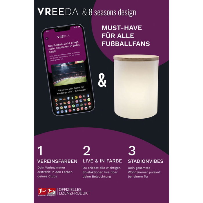 seasons Mesa de luz exterior Bluetooth 39 cm