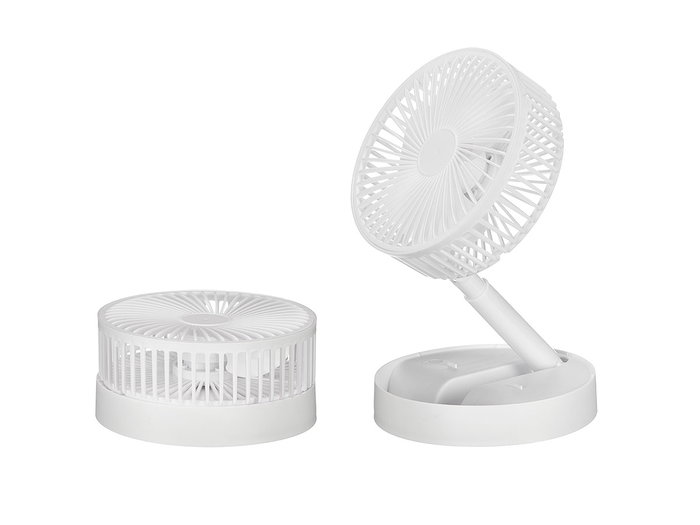 Argon Ventilador de Sobremesa Plegable, Blanco, USB-C, Batería Recargable 1200 mAh, Dimensiones Montado 16.5x16.5x30 cm (Set de 12)