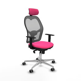 PIQUERAS Y CRESPO Silla de oficina Jorquera Rosa y Gris