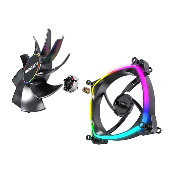 Montech RX140 PWM Ventilador 140mm 540-1760 RPM PWM Negro LED Montech RX140 PWM Ventilador 140mm 540-1760 RPM PWM Negro LED