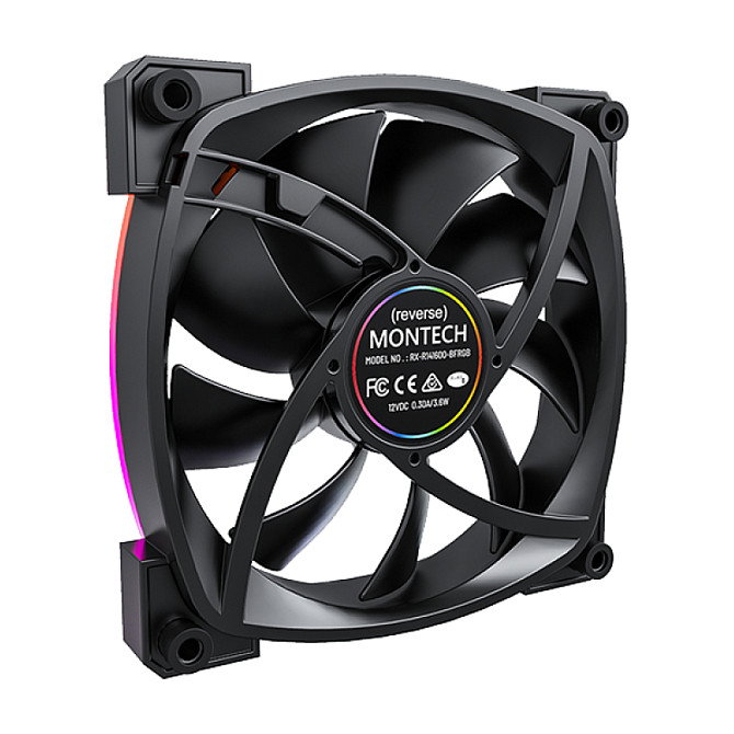 Montech RX140 PWM Ventilador 140mm 540-1760 RPM PWM Negro LED Montech RX140 PWM Ventilador 140mm 540-1760 RPM PWM Negro LED