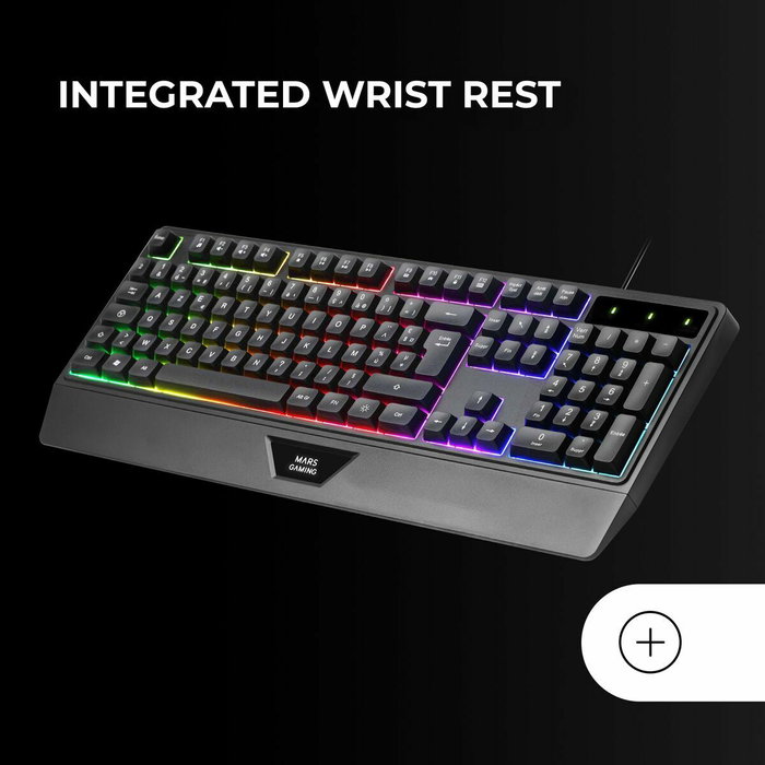 Mars Gaming MK124 Teclado Gaming Semimecánico Negro y Blanco Mars Gaming MK124 Teclado Gaming Semimecánico Negro y Blanco