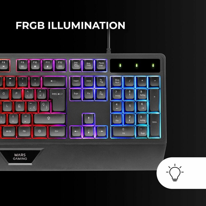 Mars Gaming MK124 Teclado Gaming Semimecánico Negro y Blanco Mars Gaming MK124 Teclado Gaming Semimecánico Negro y Blanco