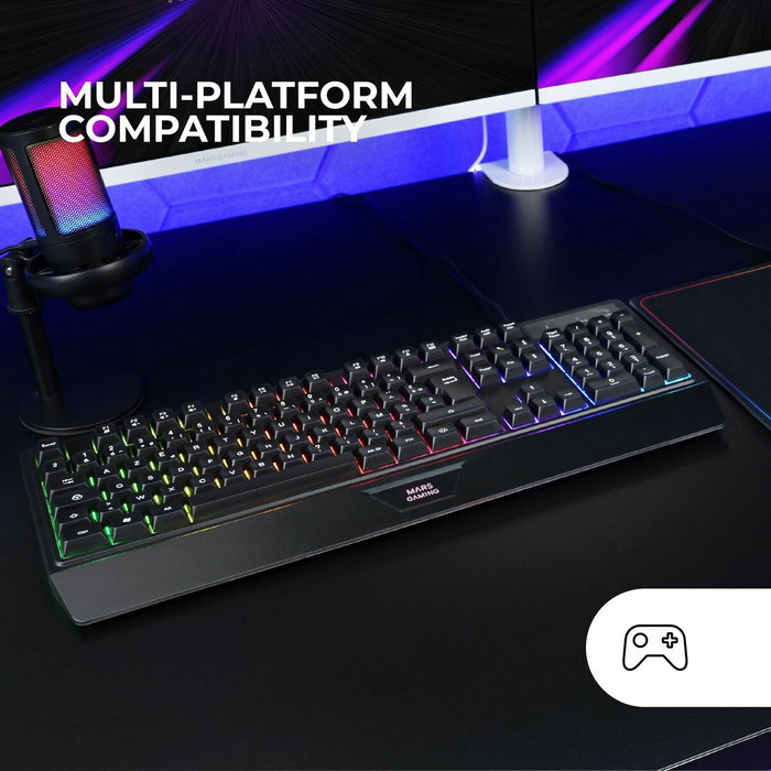 Mars Gaming MK124 Teclado Gaming Semimecánico Negro y Blanco Mars Gaming MK124 Teclado Gaming Semimecánico Negro y Blanco