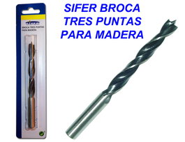 SIFER Broca de tres puntas para madera 16 mm