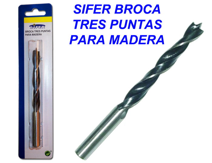 SIFER Broca de tres puntas para madera 16 mm SIFER Broca de tres puntas para madera 16 mm