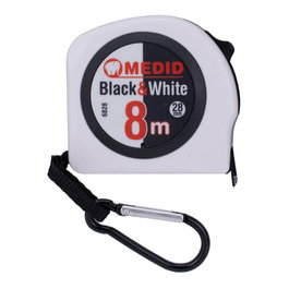 Medid Flexómetro Black & White 8 m x 28 mm Cinta Extra Ancha Doble Lectura