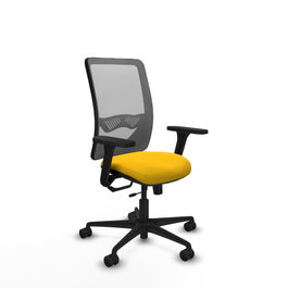 PIQUERAS Y CRESPO Silla de oficina Zulema con mecanismo Sincro/Traslack, Amarillo y Gris