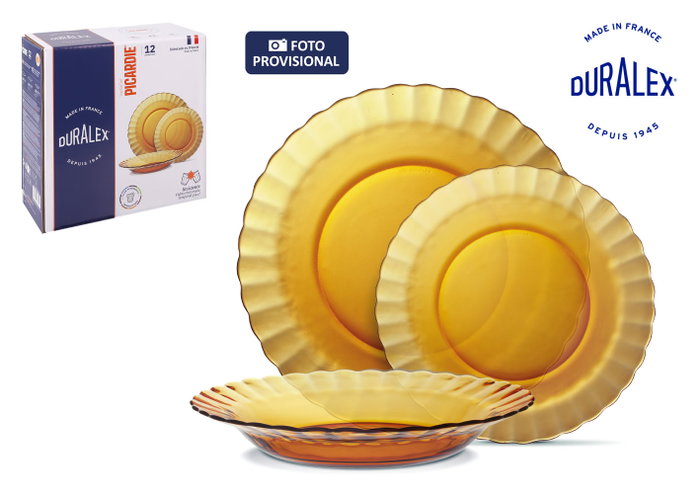 Duralex Vajilla Picardie Ambar 12pc Duralex Vajilla Picardie Ambar 12pc