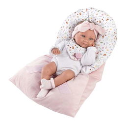 Llorens Muñeca Tina Recién Nacida con Saquito Rosa 40cm Cuerpo Vinilo