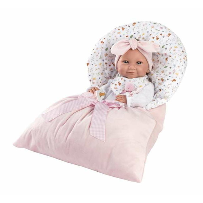 Llorens Muñeca Tina recién nacida con saquito rosa, cuerpo de vinilo, 40 cm Llorens Muñeca Tina recién nacida con saquito rosa, cuerpo de vinilo, 40 cm