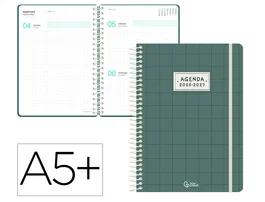 Liderpapel Agenda Escolar 26-27, Fantasy, A5+, Día Página, Interior Bilingüe, Espiral, Papel FSC 80g, con Gomilla y Pegatinas