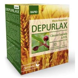 DIETMED Depurlax 30 Comprimidos - Limpieza Intestinal con Cáscara Sagrada y FOS, Efecto Inmediato