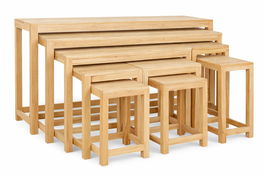 DKD Home Decor Set de 9 Piezas de Consolas y Mesitas de Madera Reciclada