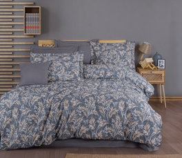 L'essentiel linge de maison Juego Funda Edredón Doble Ranforce 100% Algodón 140 Hilos Gris, Beige y Blanco 200x220 cm