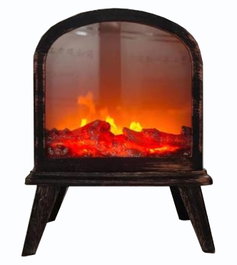DKD Home Decor Chimenea LED Negro 31x15x41 cm