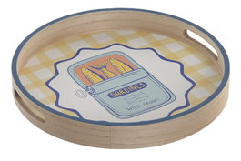 DKD Home Decor Bandeja MDF Multicolor Sardinas 30x30x4 cm