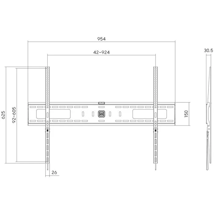 One For All Soporte Fijo para TV Jumbo 42-120'' VESA 900x600