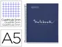 Miquelrius 1 Emotions Cuaderno Espiral DIN A5, Tapa Forrada, 80 Hojas 90g/m2 Cuadro 5 mm, Azul Marino