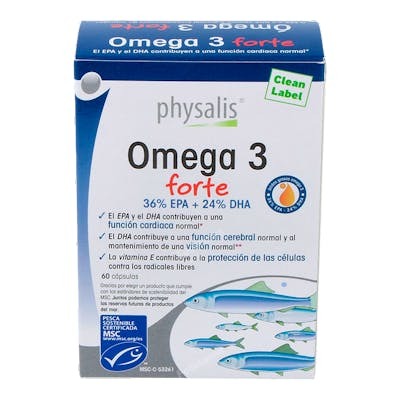 PHYSALIS Omega 3 Forte Epa+Dha 60 Cap. Ácidos grasos EPA y DHA para función cerebral y cardiovascular PHYSALIS Omega 3 Forte Epa+Dha 60 Cap. Ácidos grasos EPA y DHA para función cerebral y cardiovascular