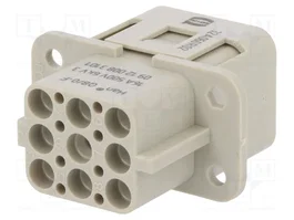 HARTING Han Q Plantilla de Contacto Hembra 16A 500V 9 Pines
