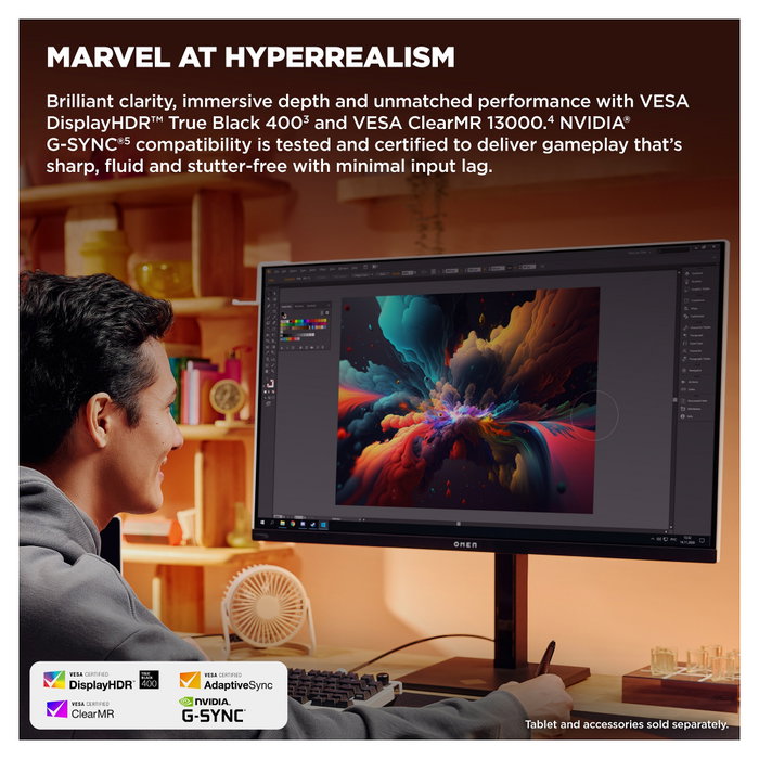 HP OMEN Transcend 32 Monitor Gaming QD-OLED 4K 240Hz Blanco