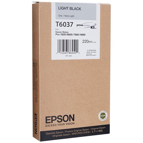 Epson Cartucho Negro Claro T6037 220ml para Stylus Pro 7800/7880/9800/9880