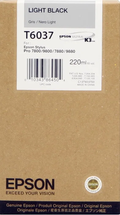 Epson Cartucho Negro Claro T6037 220ml para Stylus Pro 7800/7880/9800/9880