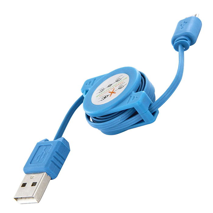 Be Mix Cable Retráctil USB para Carga y Sincronización, Colores Surtidos, 70 cm