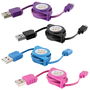 Be Mix Cable Retráctil USB para Carga y Sincronización, Colores Surtidos, 70 cm